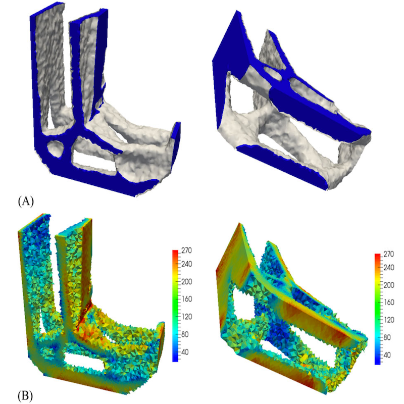 von Mises stress minimization of an L-bracket