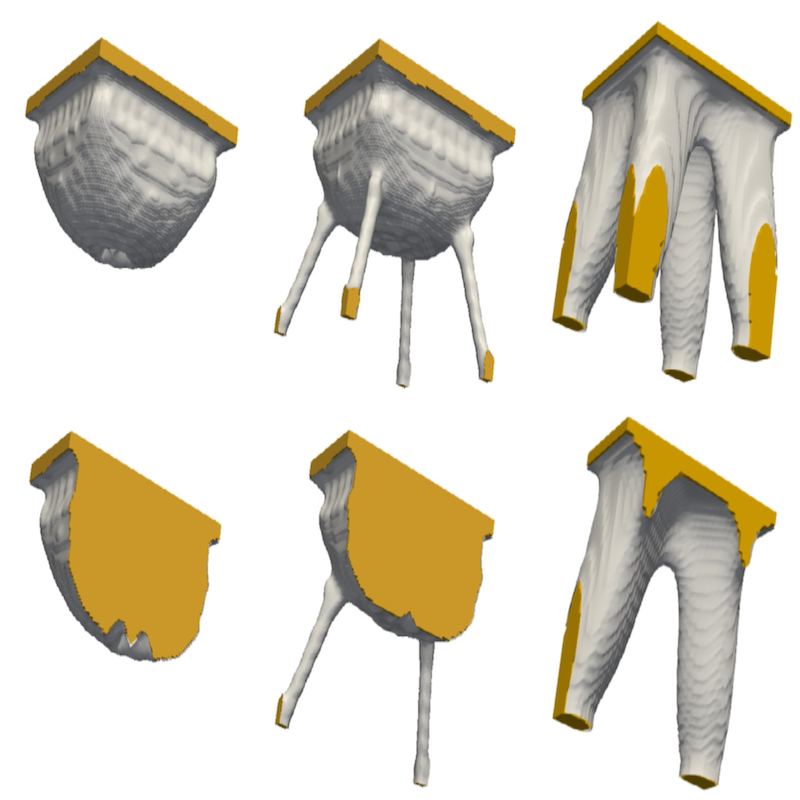Topologically optimized thermoelastic component